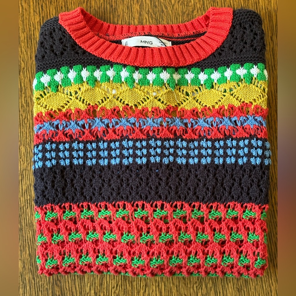 Mango Multicolor Knit Sleeveless Sweater Vest - Picture 9 of 13